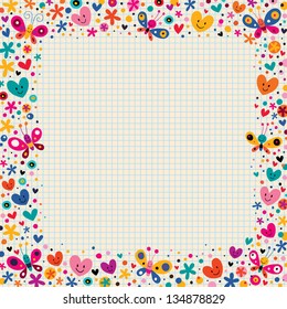 butterflies & hearts border