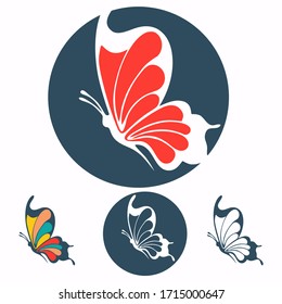 Butterflies illustration. Butterfly icon vector. Colorful Butterfly logo isolated. Beautiful Butterfly illustration