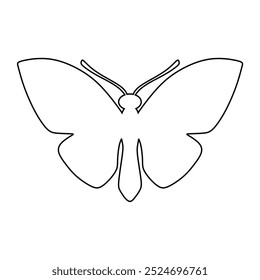 butterflies isolated on white background. vector line butterflies illustration.