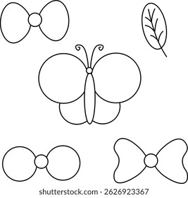 Butterflies isolated. Vector graphic line illustration. Minimal vector illustration. Outline design element, print, banner, card, poster, brochure, logo, product packaging.

