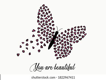 butterflies and leopard positive quote flower design margarita 
mariposa
stationery,mug,t shirt,phone case fashion slogan  style spring summer sticker and etc fashion design Swallowtail Metamorphosis