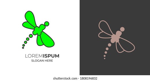Butterflies line art and creative shape logo design black and white vector .Butterfly silhouette logo template vector illustration vintage minimal retro
 icon mono line for emblems, badges,  template