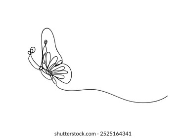 butterflies ,line drawing style, continuous line art ,  vector illustration