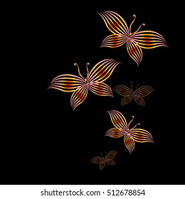 Butterflies of the lines. Vector