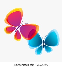 Butterflies in love eps10  vector