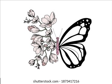 butterflies magnolia positive quote flower design margarita 
mariposa
stationery,mug,t shirt,phone case fashion slogan  style spring summer sticker and etc fashion design Swallowtail Metamorphosis