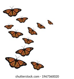 Butterflies migration with Beautiful Concept and white Background - Shutterstock ID 1967360020