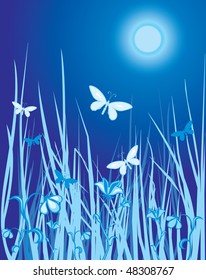 butterflies in the moon-light