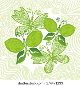 Butterflies nature pattern background vector illustration