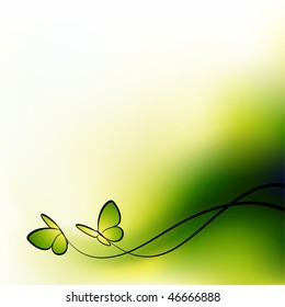 Butterflies on abstract background. Vector illustration.