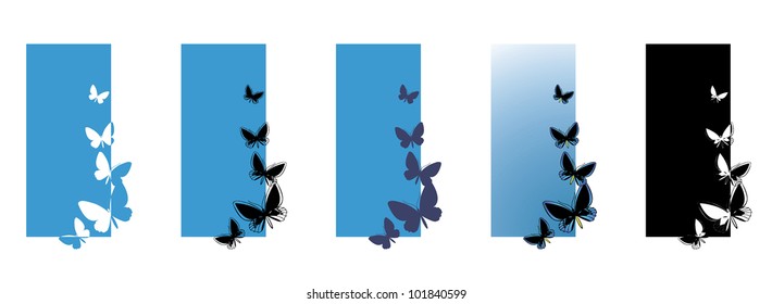 butterflies on a blue background