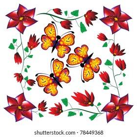 butterflies on flowers