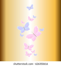 Butterflies on a gold background