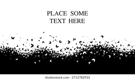 Mariposas en el fondo del paisaje con el espacio para su texto, Ilustración vectorial