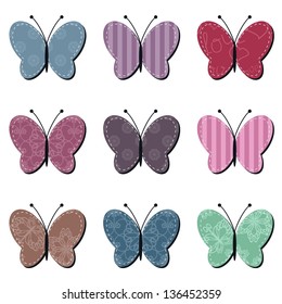 butterflies on white background