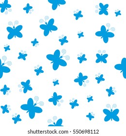 Butterflies on white background. Vector illustration.