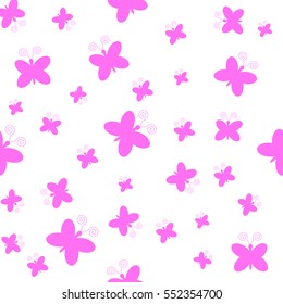 Butterflies on white background. Vector illustration.