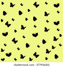 butterflies on a yellow background.