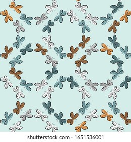 butterflies ornament with diamond geometric shapes seamless vector pattern