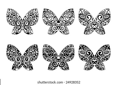 Butterflies with ornaments