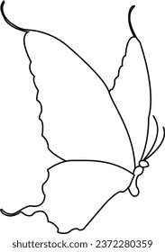  butterflies outlines.linw art illustration converted to vector