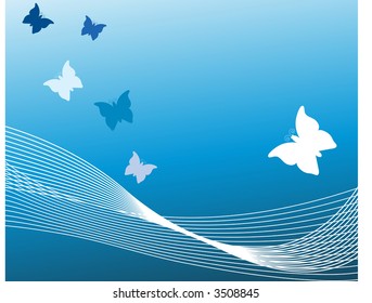 butterflies over netting vector