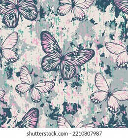 Las mariposas pintan la textura sin inconvenientes. Grunge la textura en capas separadas.