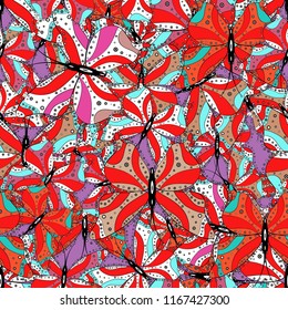 Butterflies pattern. Seamless. Pattern for fabric, textile, print and invitation. Vector. Illustration on red, white and black background.