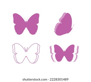 Butterflies in pink to illustrate books, banners and arts.