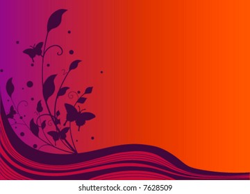 Butterflies and plants background