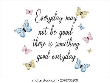 butterflies and positive hand drawn design