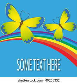 Butterflies and rainbow