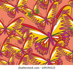 Butterflies - seamless background