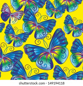 Butterflies - seamless background