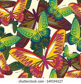 Butterflies - seamless background