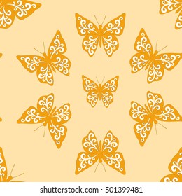 Butterflies seamless background, vector illustration