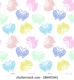 Butterflies seamless pattern