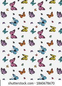 butterflies seamless pattern design, eps vector file.