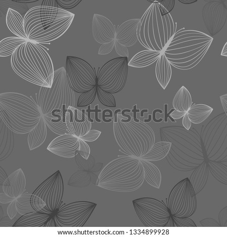 Butterflies seamless pattern. Nature repeated ornament for textile, clothes, wrapping paper.