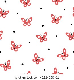 Schmetterlinge nahtloses Muster. Thema Natur. Minimalistische Tapete. 