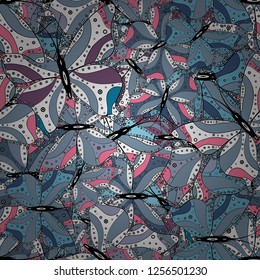 Butterflies seamless pattern in neutral, blue and white colors. Cute Vector illustration. Perfect for web page backgrounds, wallpapers, textile, surface textures.