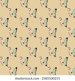 butterflies' seamless pattern on vector