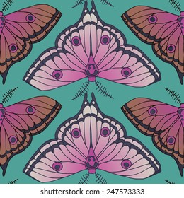 Butterflies seamless pattern, for textile design