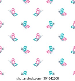 Butterflies seamless pattern. Vector