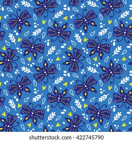 butterflies seamless pattern. vector seamless pattern with cute butterflies for wallpapers, scrapbooking, web page backgrounds