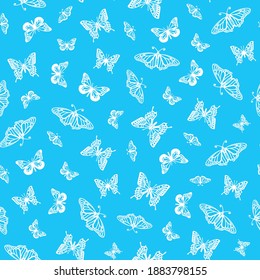 butterflies seamless pattern vector illustration