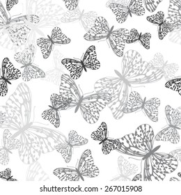 Butterflies, seamless pattern, vector illustration