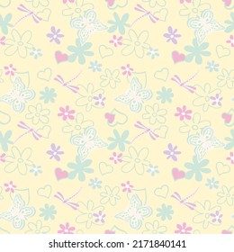 Butterflies seamless repeat all over pattern