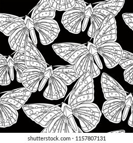 Butterflies seamless texture, pattern with butterflies, background with insects, vector illustration