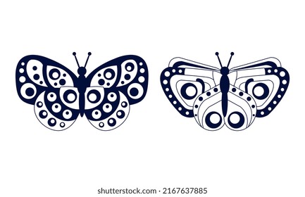 Mariposas puestas. Hermoso resorte volador o estival insecto ilustrador vectorial